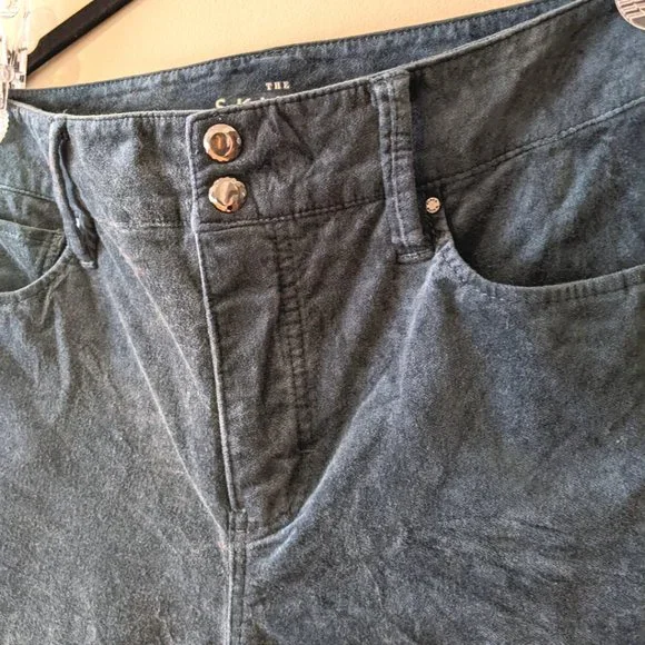 WHBM High-Rise Velvet Skinny Ankle Jeans - teal - size 6 - Picture 7 of 7